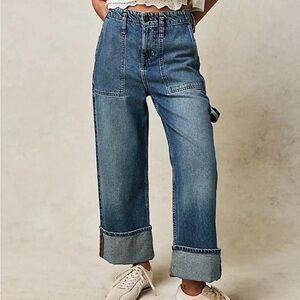 Free People Major Leagues Mid rise cuffed jeans 28